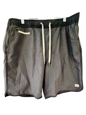 Vuori Mens Banks Shorts Gray Elastic Waist Drawstring Athletic Gym Casual Size L